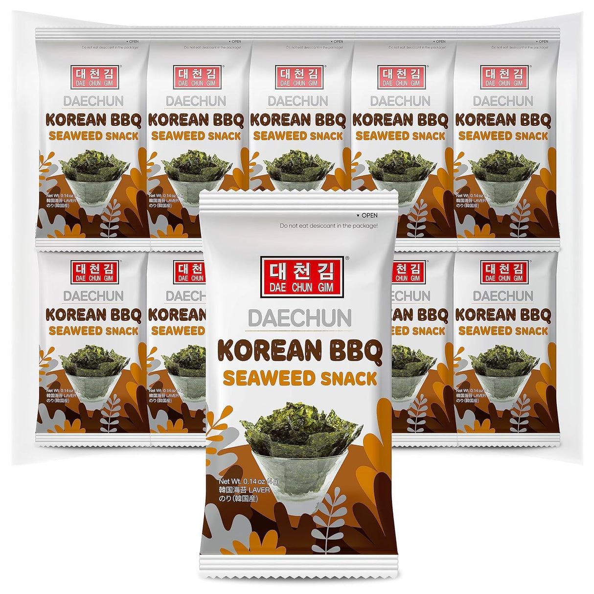 CHOI'S 1 Daechun Korean BBQ Seaweed Snacks | 20 Individual Packs