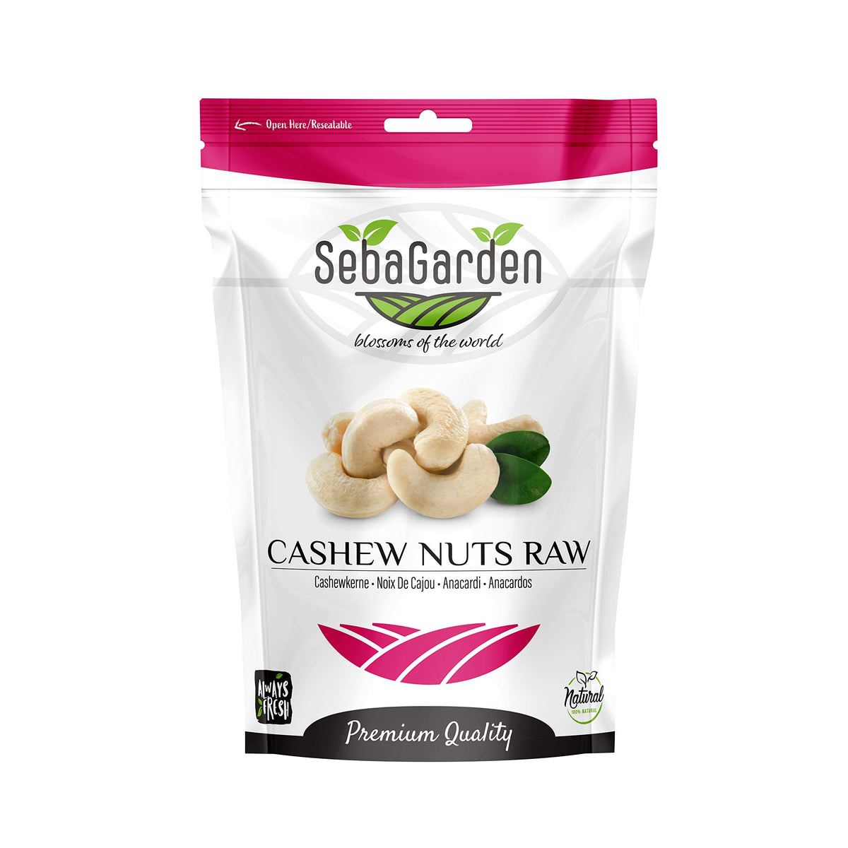 Seba Garden Premium Raw Whole Cashew Nuts Grade A Nutrient-Dense Superfood | 1kg