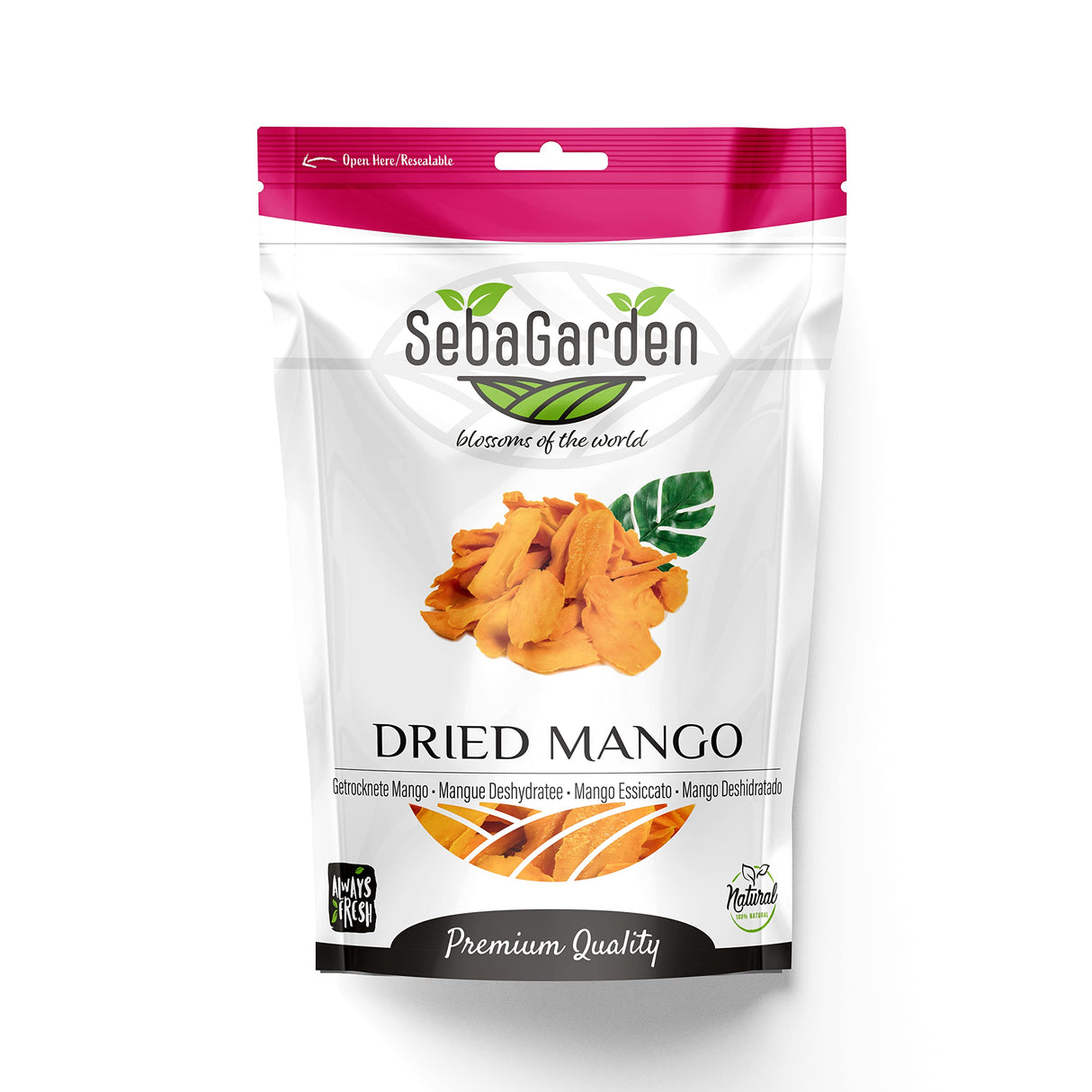 Seba Garden Premium Choice Unsweetened Dried Mango Slices Grade A