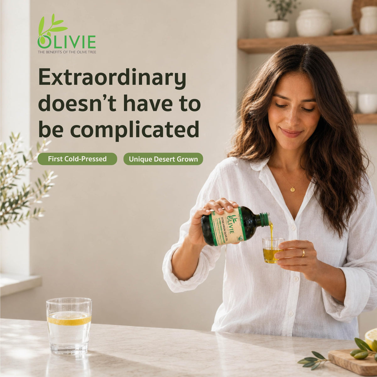 OLIVIE Plus 30X | Authentic High-Polyphenol Moroccan Desert Olive Oil (250ml / 8.45 Fl Oz)