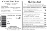 Seba Garden Premium Raw Whole Cashew Nuts Grade A Nutrient-Dense Superfood | 1kg