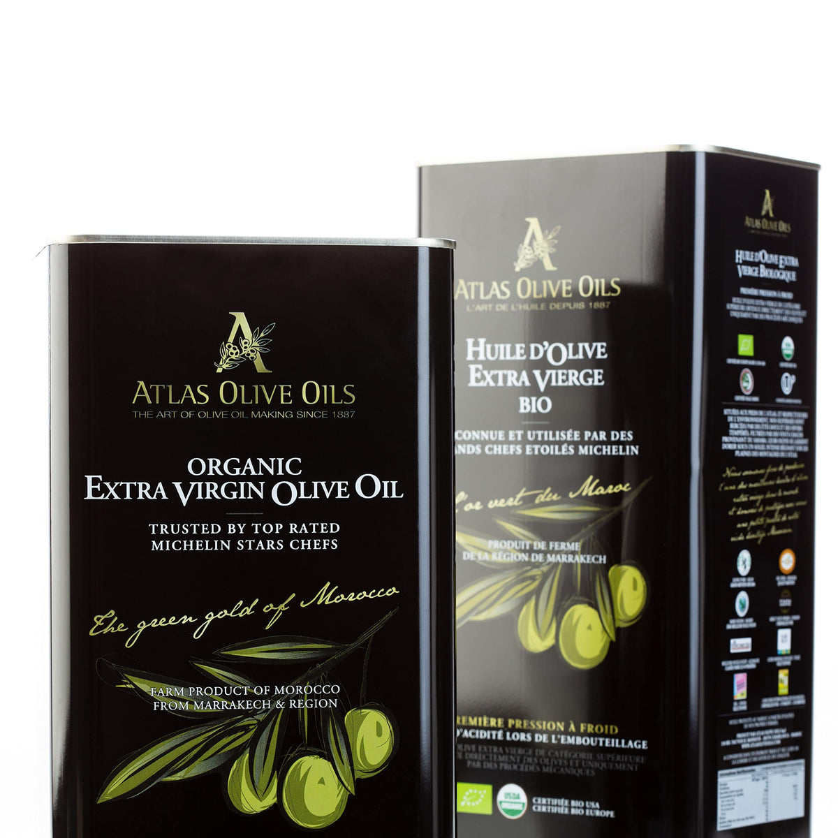 Atlas Olive Oil Premium Organic Moroccan Extra Virgin Olive Oil | 3L Tin