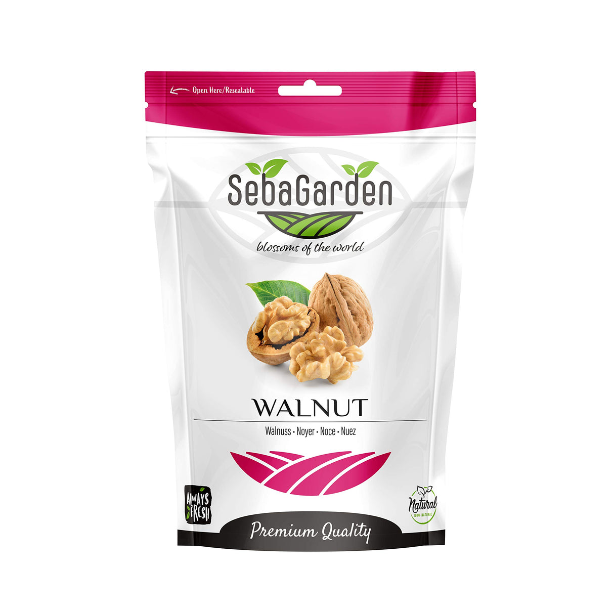 Seba Garden Premium Raw Californian Walnut Halves Grade A | 800g