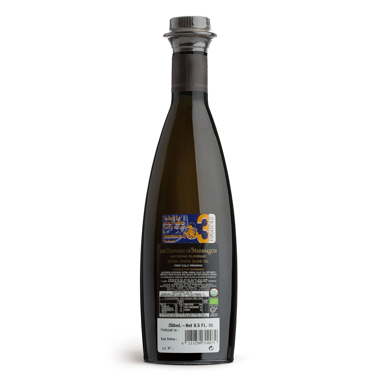 LES TERROIRS DE MARRAKECH Ultra-Premium Limited Reserve Organic Extra Virgin Olive Oil | 250ml Glass Bottle