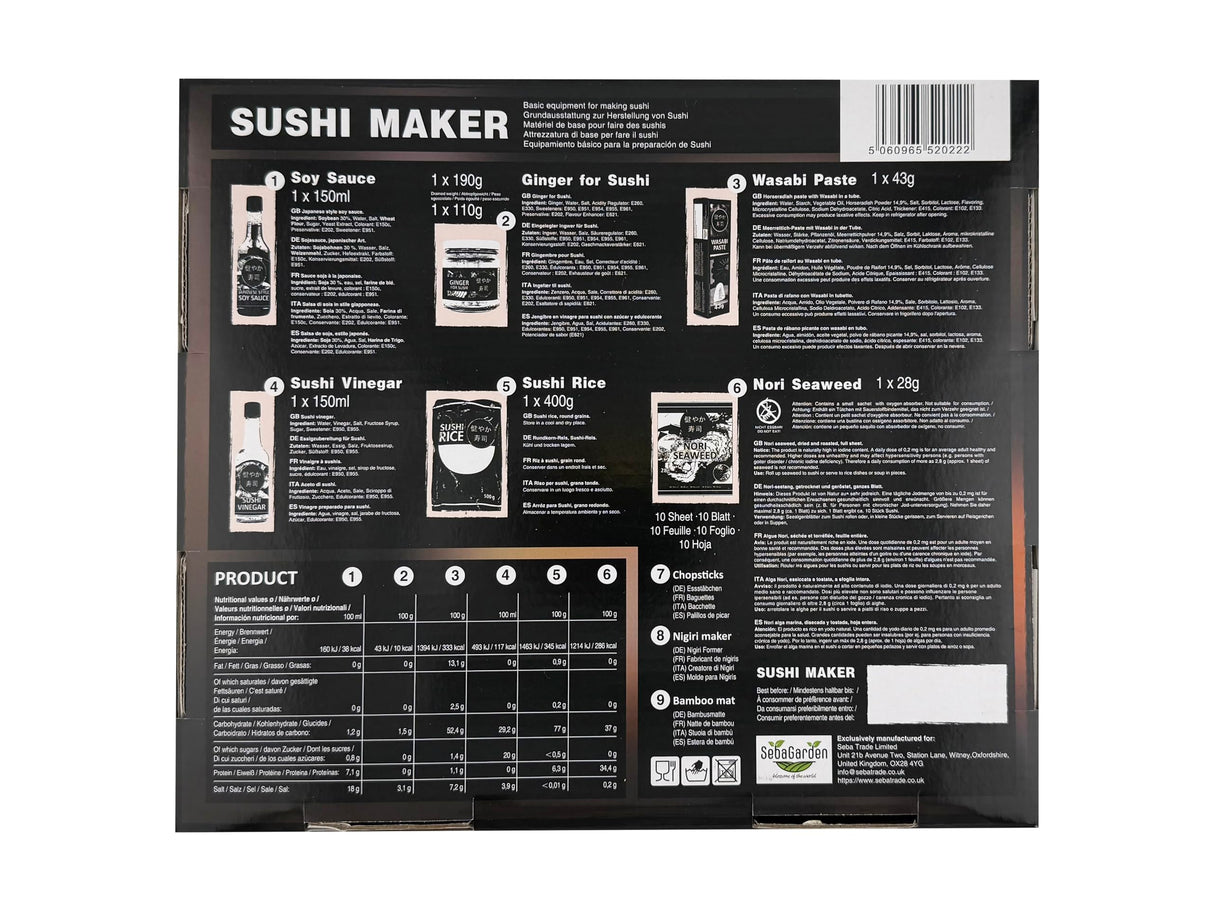 Seba Garden SUKOYAKA DIY Sushi Making Kit & Gift Set