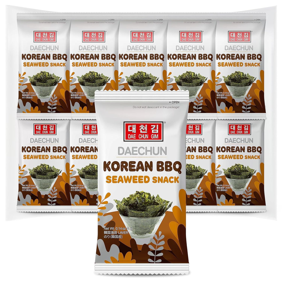 CHOI'S 1 Daechun Korean BBQ Seaweed Snacks | 20 Individual Packs