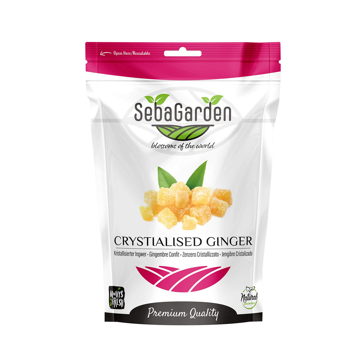Seba Garden Premium Crystallized Ginger Cubes Grade A Sweet & Spicy | 1kg