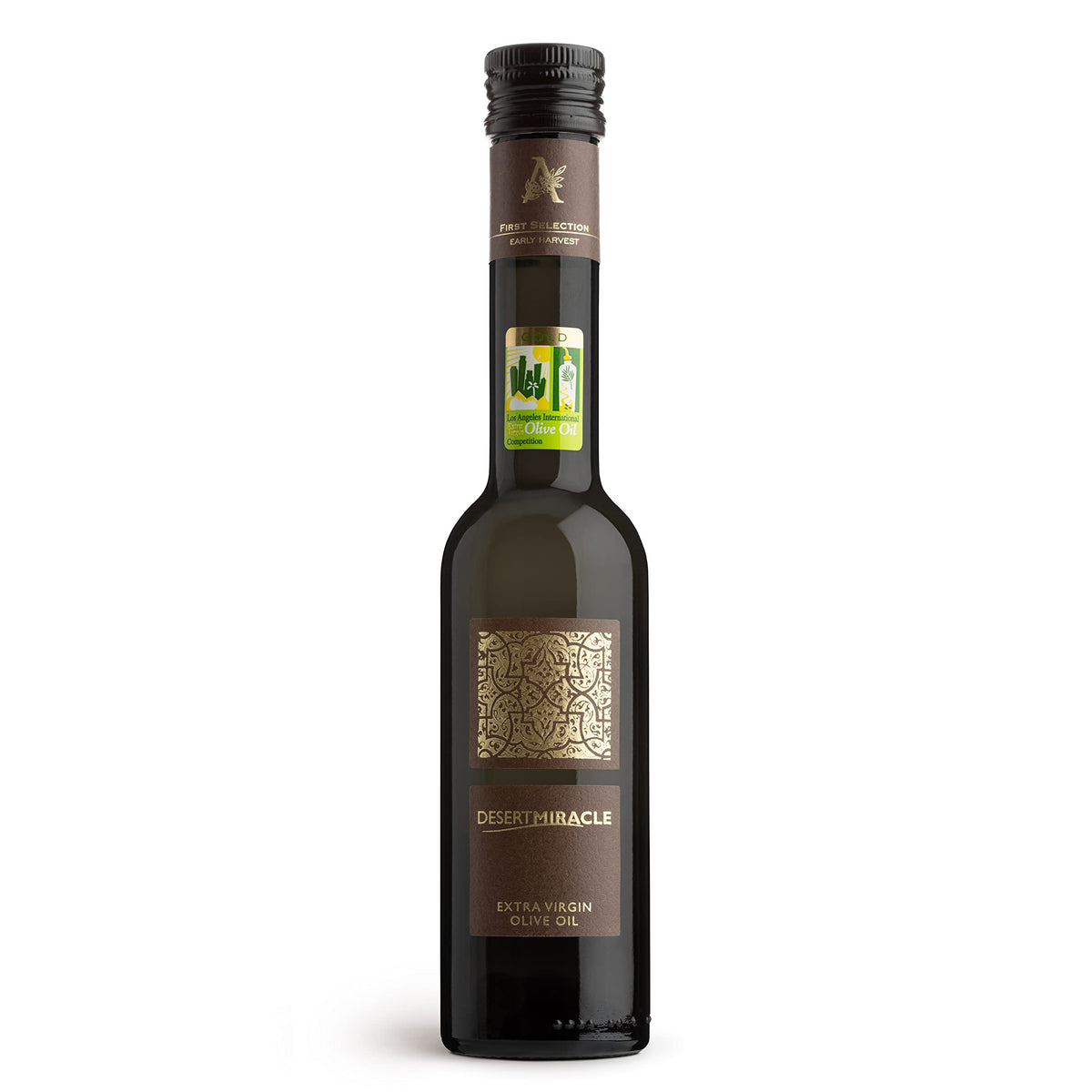 DESERT MIRACLE Ultra-Premium Organic Extra Virgin Polyphenol Rich Olive Oil | 250ml Glass Bottle