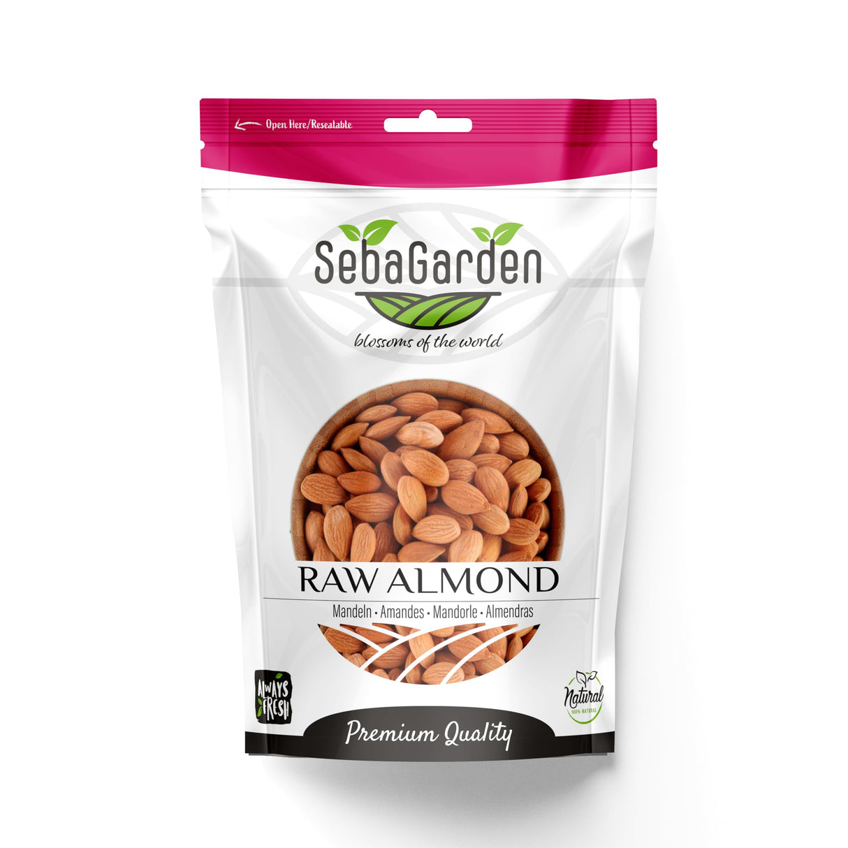 Seba Garden Premium Raw Californian Whole Almonds Grade A Nonpareil | 1kg