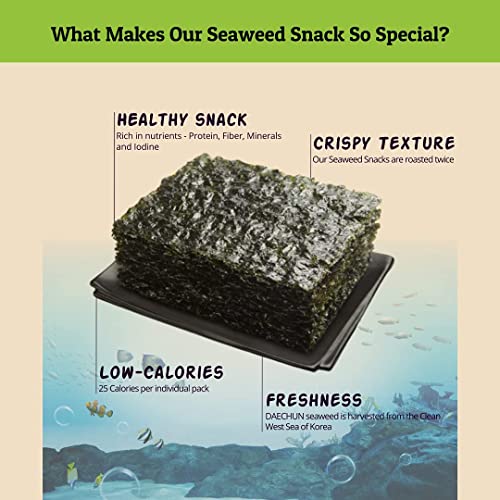 CHOI'S 1 Daechun Korean BBQ Seaweed Snacks | 20 Individual Packs