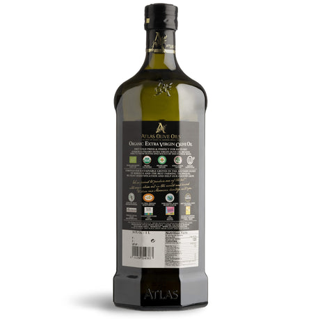 Atlas Olive Oil Premium Organic Moroccan Extra Virgin Olive Oil | 1L Glass Bottle