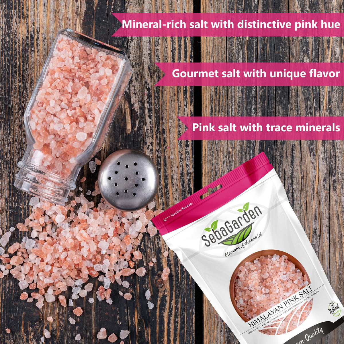 Seba Garden Hand-Harvested Himalayan Pink Salt 100% Natural Unrefined | 1kg